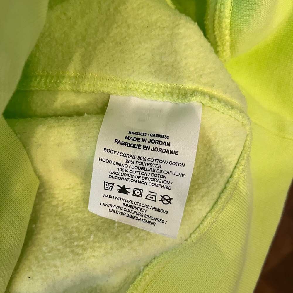 Nike Hoodie Medium Lemon Citrus Neon Yellow Green Pullover Sweatshirt - Picture 6 of 6